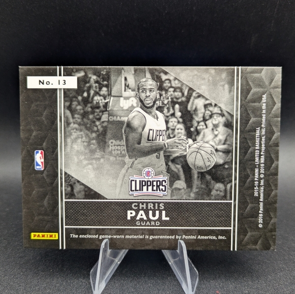Chris Paul 2015-16 Panini Limited Team Trademarks Jersey Card #/149 LA Clippers - Picture 3 of 3